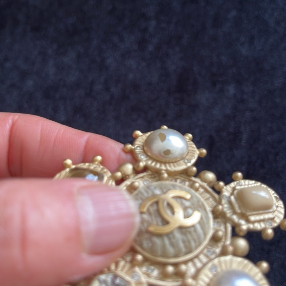Chanel vintage logo  jewel chain link cuff bracelet - Picture 11 of 14